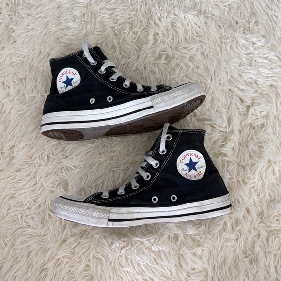Converse Chuck Taylor All Star High Top Sneakers Black Canvas Women's Size 8 - Picture 1 of 8